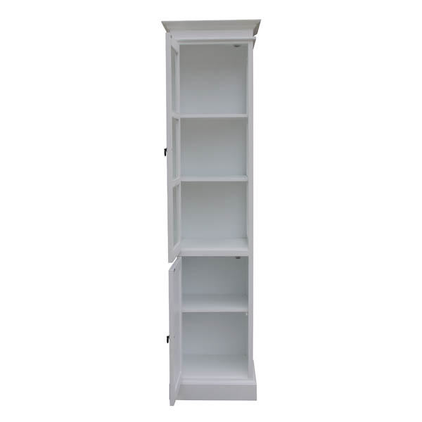 Slim White Glass Display Cabinet